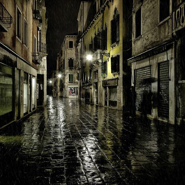 Peter Leyendecker - rainy nights in Venice